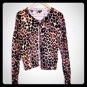 EXPRESS Women’s Leopard Print Cardigan Large